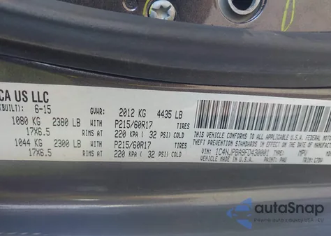 2015 Jeep Patriot Altitude Edition z USA, uszkodzony, nr VIN 1C4NJPBA9FD430001